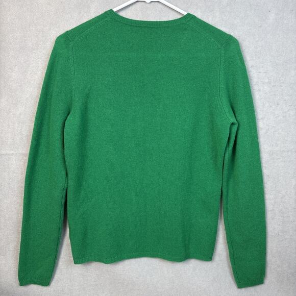 Charter Club Luxury 100% Cashmere Sweater Woman Small Pullover Crew Neck Green - Picture 7 of 9